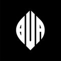 BVA circle letter logo design with circle and ellipse shape. BVA ellipse letters with typographic style. The three initials form a Royalty Free Stock Photo