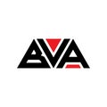 BVA triangle letter logo design with triangle shape. BVA triangle logo design monogram. BVA triangle vector logo template with red Royalty Free Stock Photo