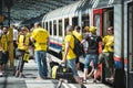 BVB Fans / Borussia Dortmund Fans arriving on train station
