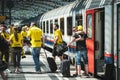 BVB Fans / Borussia Dortmund Fans arriving on train station