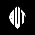 BVT circle letter logo design with circle and ellipse shape. BVT ellipse letters with typographic style. The three initials form a Royalty Free Stock Photo
