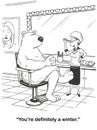 Aesthetician Tells Polar Bear It is a Winter Royalty Free Stock Photo