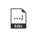 BW icon - SQL File format Royalty Free Stock Photo