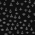 BW Icons - Airplanes seamless pattern.