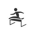 BW Icons - Hurdle run Royalty Free Stock Photo