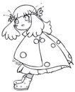BW - Manga Kid with a Ladybug Costume