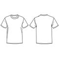 T-shirt on white background. Front and back view. Vector illustration