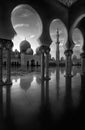 BW view at Mosque, Abu Dhabi, United Arab Emirates Royalty Free Stock Photo