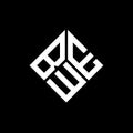 BWE letter logo design on black background. BWE creative initials letter logo concept. BWE letter design