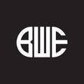 BWE letter logo design on black background. BWE