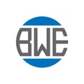 BWE letter logo design on white background. BWE creative initials circle logo concept.
