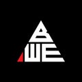 BWE triangle letter logo design with triangle shape. BWE triangle logo design monogram. BWE triangle vector logo template with red