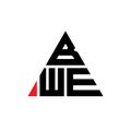 BWE triangle letter logo design with triangle shape. BWE triangle logo design monogram. BWE triangle vector logo template with red Royalty Free Stock Photo