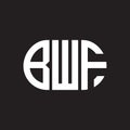 BWF letter logo design on black background. BWF Royalty Free Stock Photo
