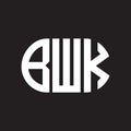BWK letter logo design on black background. BWK Royalty Free Stock Photo