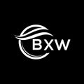 BXW letter logo design on black background. BXW creative circle letter logo concept. BXW letter design Royalty Free Stock Photo