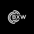 BXW letter logo design on black background. BXW creative initials letter logo concept. BXW letter design Royalty Free Stock Photo