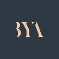 BYA abstract letter logo Royalty Free Stock Photo