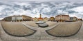 BYALYSTOK, POLAND - JULY, 2019: Full seamless spherical hdri panorama 360 degrees angle view in medieval pedestrian street place