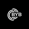 BYB letter logo design on black background. BYB creative initials letter logo concept. BYB letter design Royalty Free Stock Photo