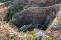 BYBLOS, LEBANON - AUGUST 15, 2014: View of the ancient stone hole as part of the ruins of the historic city of Byblos. Royalty Free Stock Photo