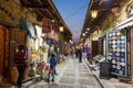 Byblos, Lebanon - Feb 12th 2018 - Tourists and locals walking through the local market of Byblos in the late afternoon in Lebanon