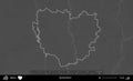 Bychau District outlined, Belarus. Grayscale Royalty Free Stock Photo