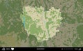 Bychau District highlighted, Belarus. Topographic Humanitarian Royalty Free Stock Photo