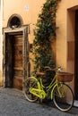 Bycicle in old street in Rome, Italy Royalty Free Stock Photo