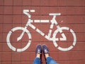 Bycicle road sign Royalty Free Stock Photo