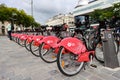 Bycicles on location in downtown Lille