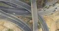 Bycicles roads from above over highway