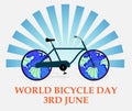 world bicycle day design with cycle Royalty Free Stock Photo