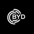 BYD letter logo design on black background. BYD creative initials letter logo concept. BYD letter design