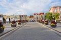 Bydgoszcz center with the old town tenements and Mostowa street at the Brda River Royalty Free Stock Photo