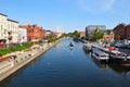 Bydgoszcz city center with the old buildings along the Brda River Royalty Free Stock Photo