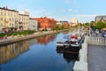 Bydgoszcz city center with the old buildings along the Brda River Royalty Free Stock Photo