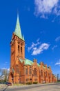 Bydgoszcz, Poland - Front view of the St. Andrew Bobola Church at the Plac Koscieleckich square in the historic old town quarter