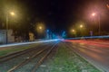 Night view on Jagiellonska street in Bydgoszcz Royalty Free Stock Photo