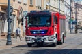 Truck belong to Polish firemans on the street