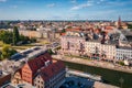 Bydgoszcz, Poland - June 3, 2023: Architecture of the city center of Bydgoszcz at Brda river in Poland