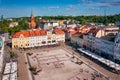 Bydgoszcz, Poland - June 3, 2023: Architecture of the city center of Bydgoszcz at Brda river in Poland