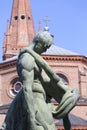 Deluge Fountain, monumental sculpture fountain portrays the culmination moment of the biblical flood, Bydgoszcz, Poland