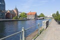 Historic 18th-century granaries, Palace of Lloyd and boulevard on the Brda River, Bydgoszcz, Poland