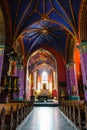 Interior of the Catholic church built in the fifteenth century in the Gothic style
