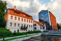 Architecture of Mill Island in Bydgoszcz city at Brda river, Poland Royalty Free Stock Photo