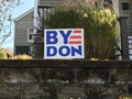Biden Presidential Campaign Sign, Bye Don, Joe Biden Defeats Donald Trump, Rutherford, NJ, USA Royalty Free Stock Photo