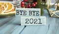 Bye Bye 2020, word wooden blocks Royalty Free Stock Photo