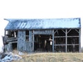 Bygone era post & beam storage barn with hay prow Royalty Free Stock Photo