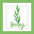 Spring. Freehand drawing. Template for greeting card, booklets, magazines.